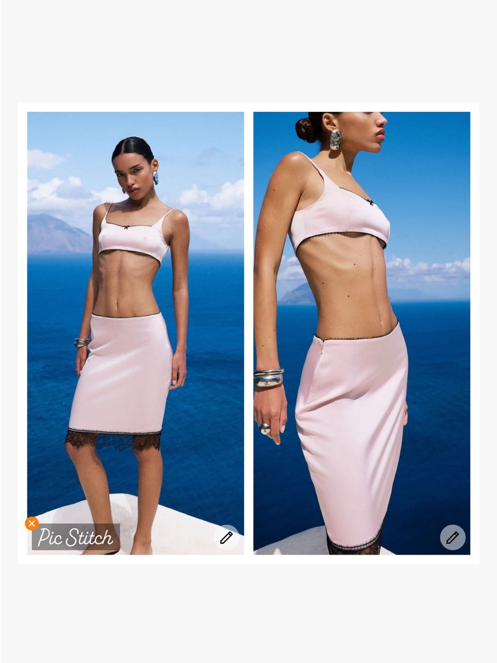 Amrhea Chiara Satin Skirt Set